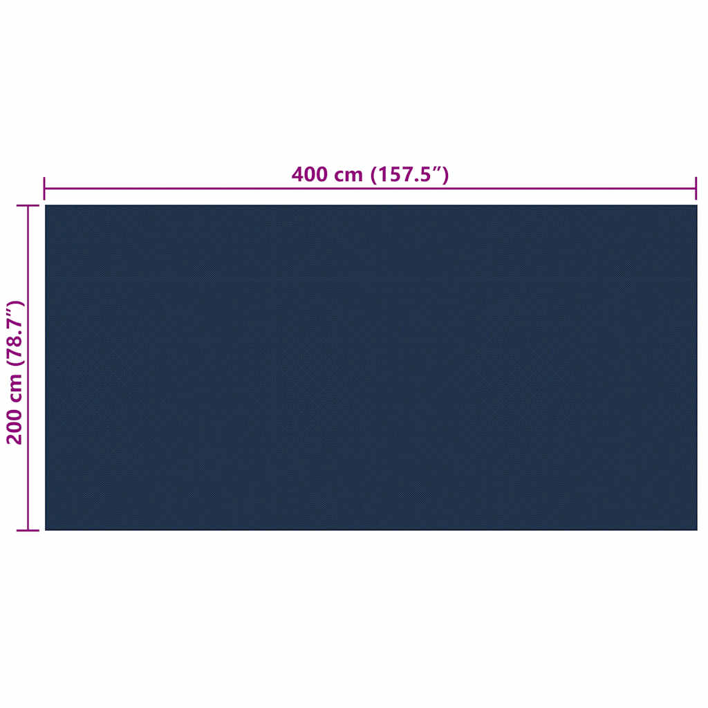 Treibende Pool-Solarplane Pe 400X200 Cm Schwarz Und Blau