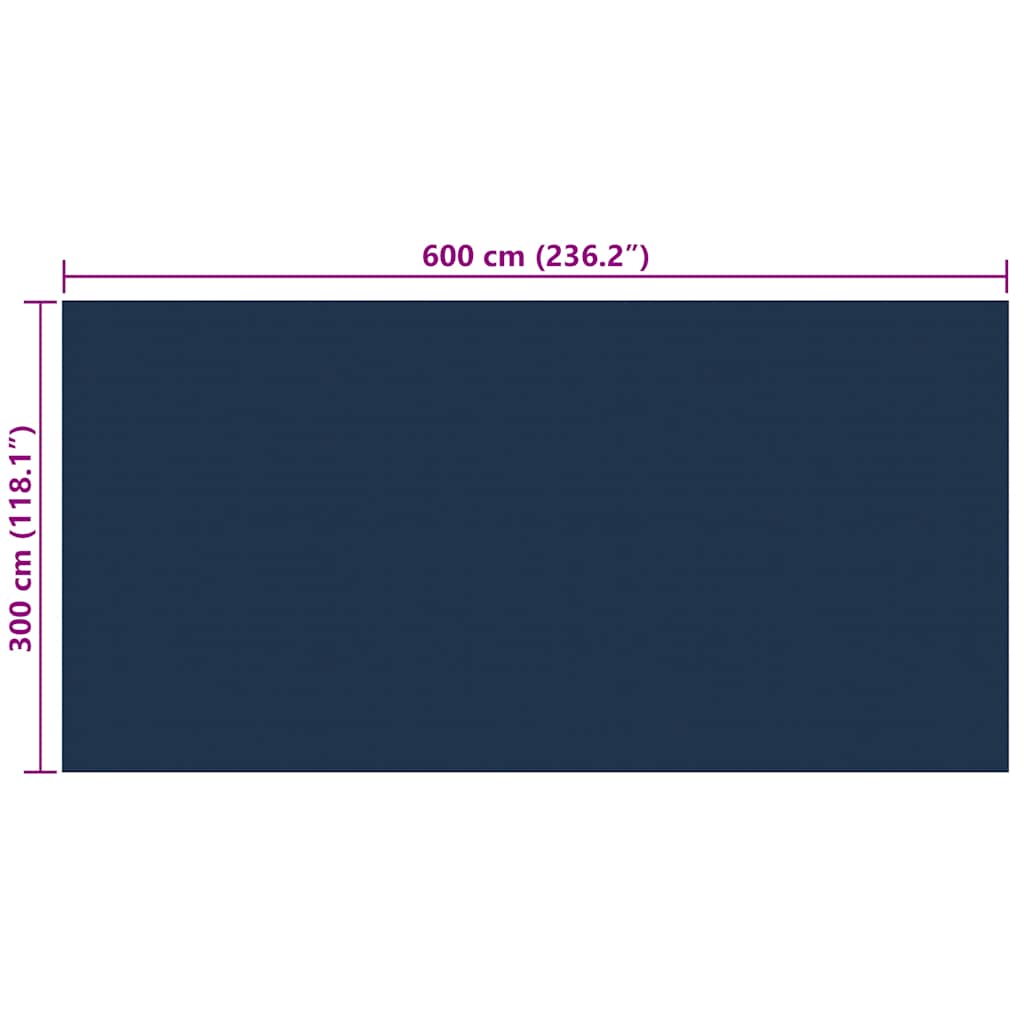 Treibende Pool-Solarplane Pe 600X300 Cm Schwarz Und Blau