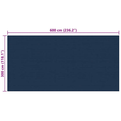 Treibende Pool-Solarplane Pe 600X300 Cm Schwarz Und Blau