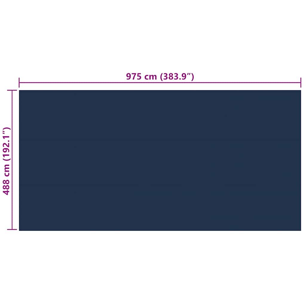 Treibende Pool-Solarplane Pe 975X488 Cm Schwarz Und Blau
