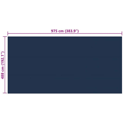 Treibende Pool-Solarplane Pe 975X488 Cm Schwarz Und Blau