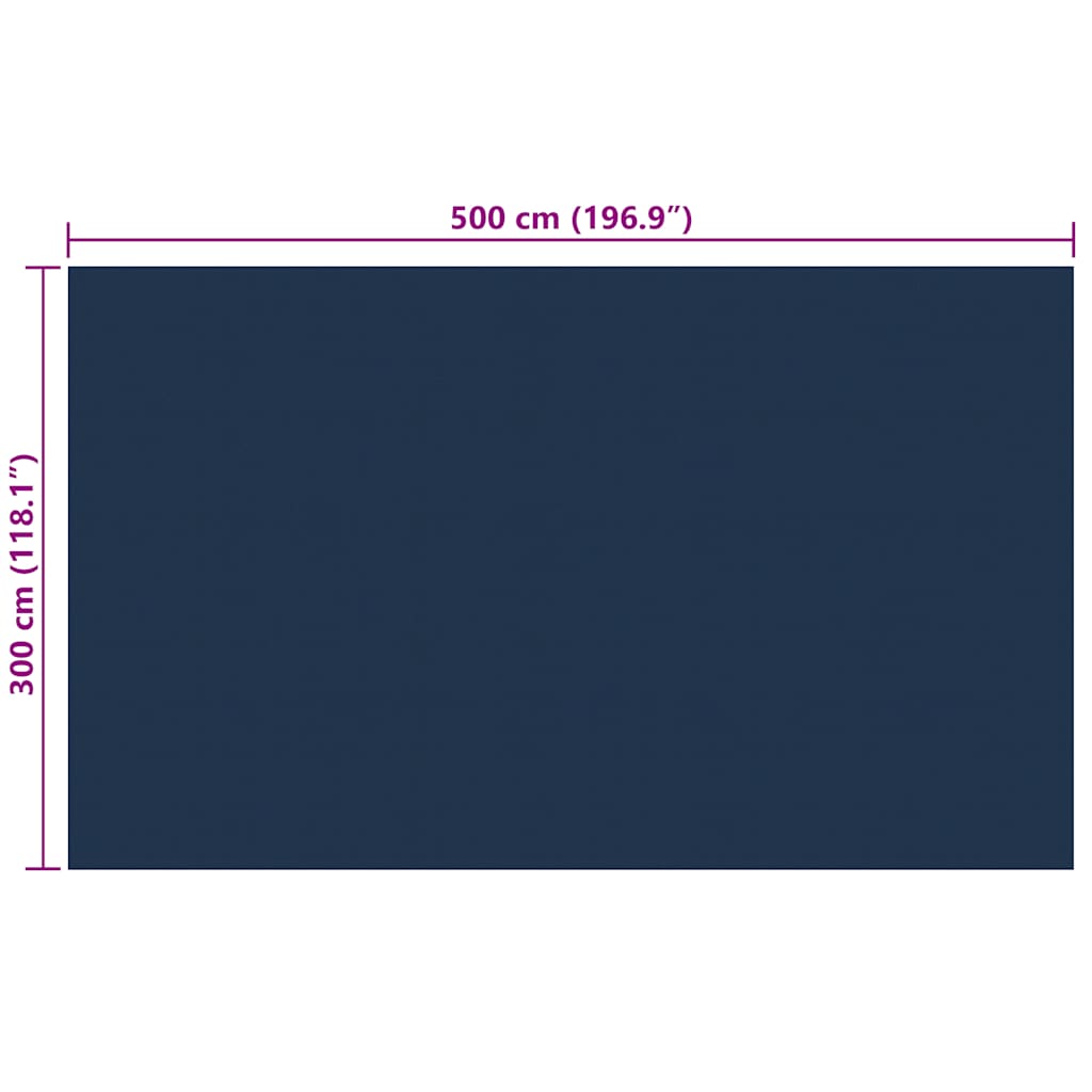Treibende Pool-Solarplane Pe 500X300 Cm Schwarz Und Blau