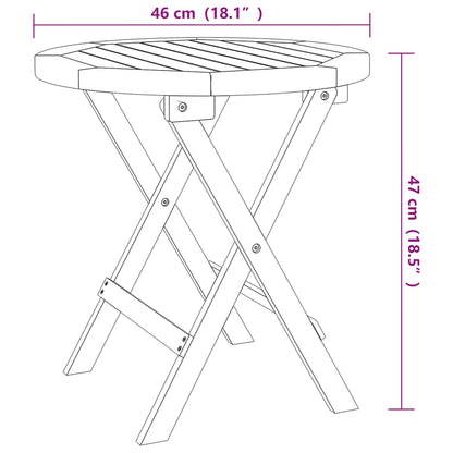 Gartentisch Klappbar Ø 46 Cm Massivholz Akazie