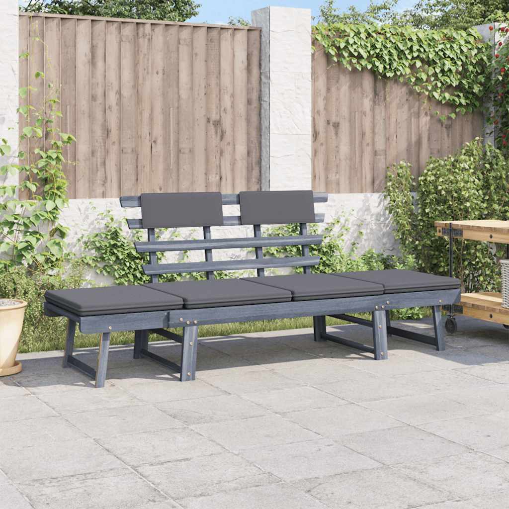 2-In-1 Gartenliege Mit Auflage 190 Cm Massivholz Akazie