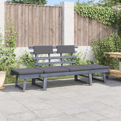 2-In-1 Gartenliege Mit Auflage 190 Cm Massivholz Akazie