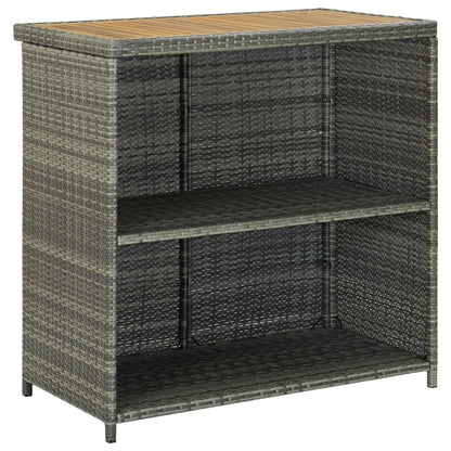 3-Tlg. Bar Set Poly Rattan Grau