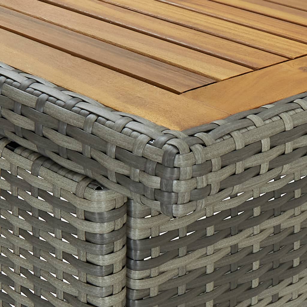 3-Tlg. Bar Set Poly Rattan Grau