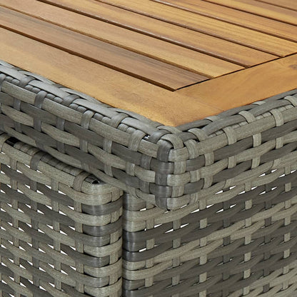 3-Tlg. Bar Set Poly Rattan Grau