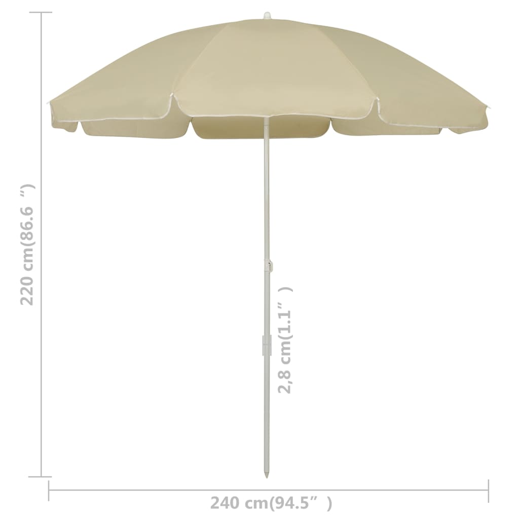 Strandschirm Sandgelb 240 Cm