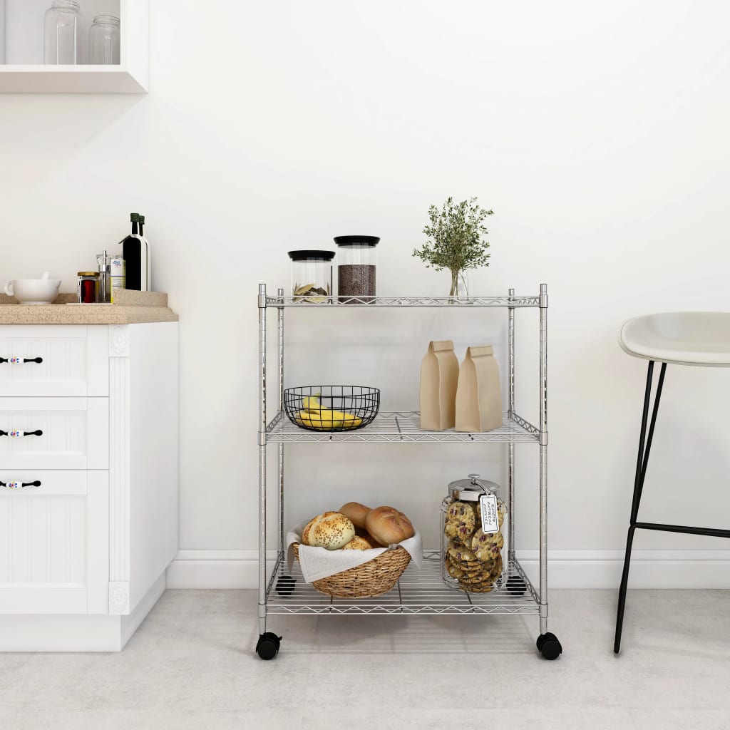 Lagerregal Mit 5 Böden Und Rollen 75X35X155 Cm 250 Kg