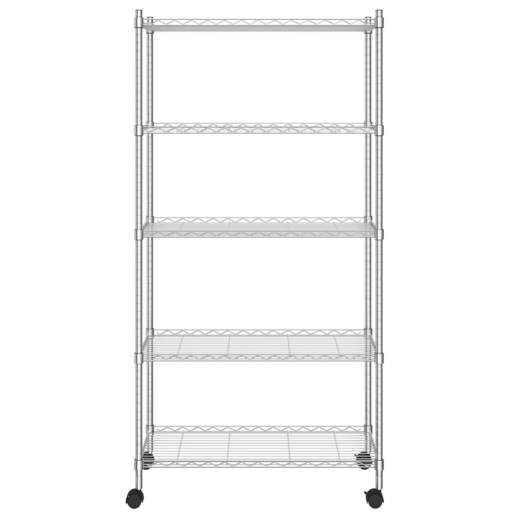 Lagerregal Mit 5 Böden Und Rollen 75X35X155 Cm 250 Kg