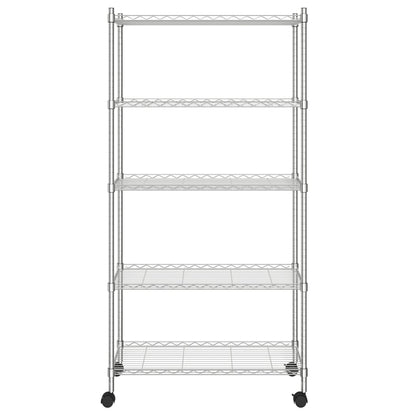 Lagerregal Mit 5 Böden Und Rollen 75X35X155 Cm 250 Kg