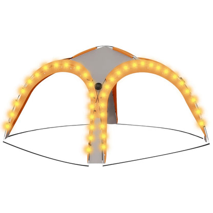 Partyzelt Mit Led Und 4 Seitenwänden 3,6X3,6X2,3 M Grau&Orange Blau