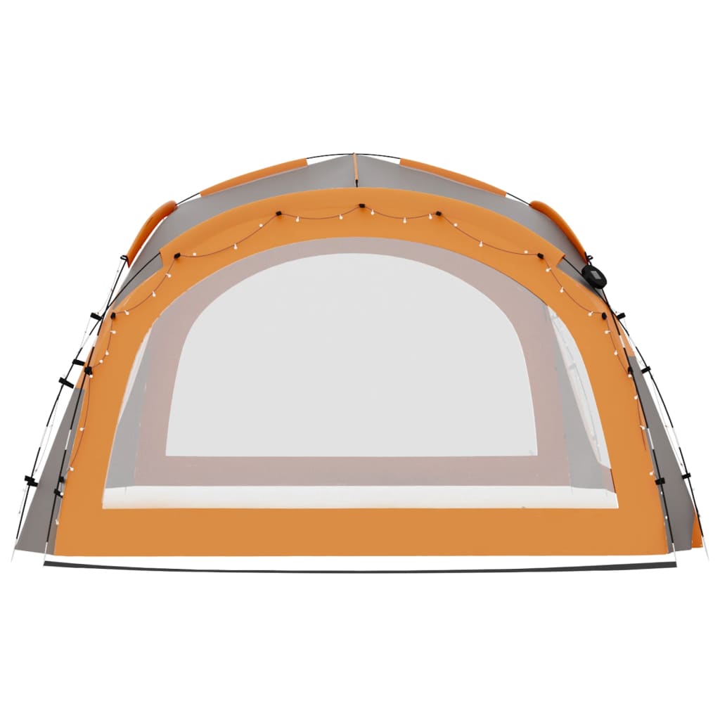 Partyzelt Mit Led Und 4 Seitenwänden 3,6X3,6X2,3 M Grau&Orange Blau