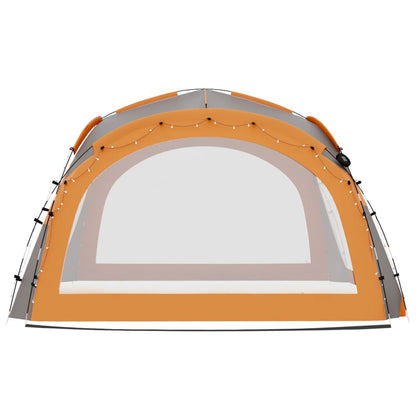 Partyzelt Mit Led Und 4 Seitenwänden 3,6X3,6X2,3 M Grau&Orange Blau