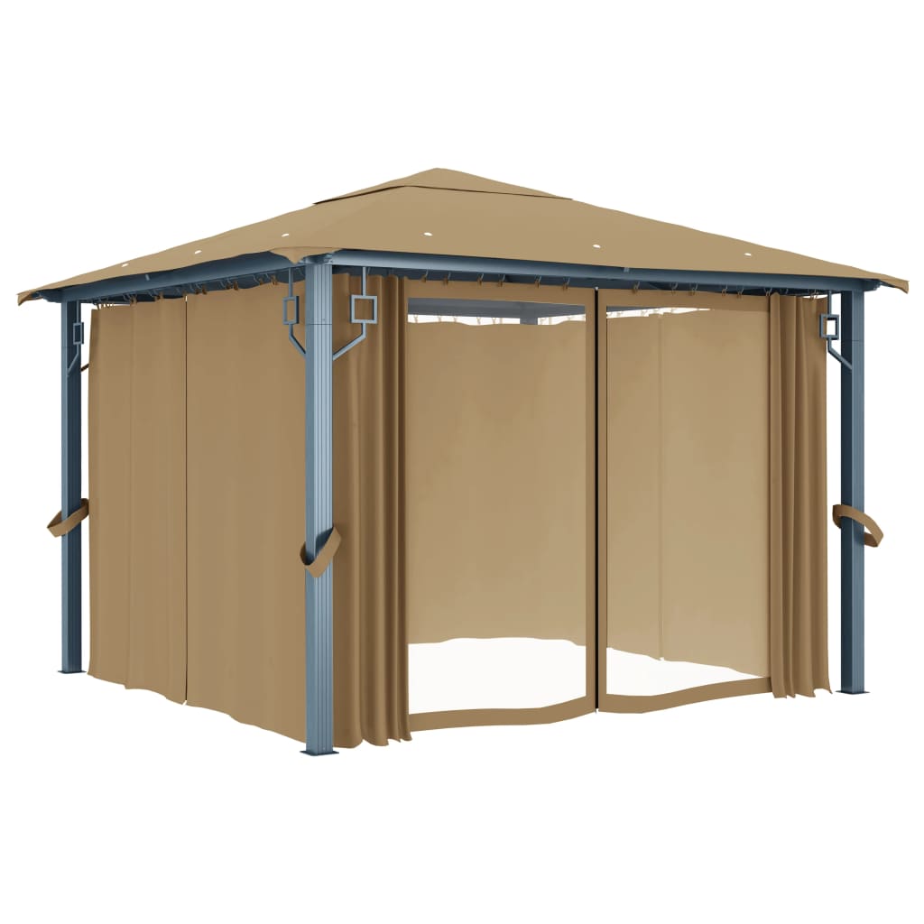 Pavillon Mit Vorhang 300X300 Cm Aluminium