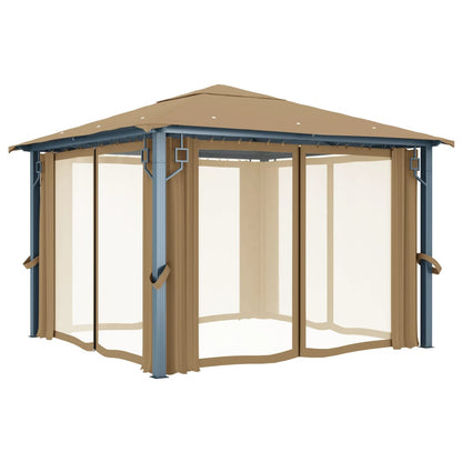 Pavillon Mit Vorhang 300X300 Cm Aluminium