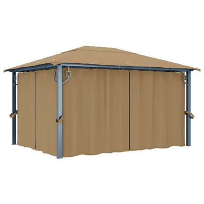 Pavillon Mit Vorhang 400X300 Cm Aluminium