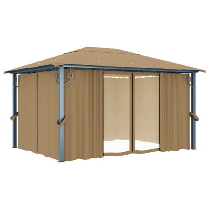 Pavillon Mit Vorhang 400X300 Cm Aluminium