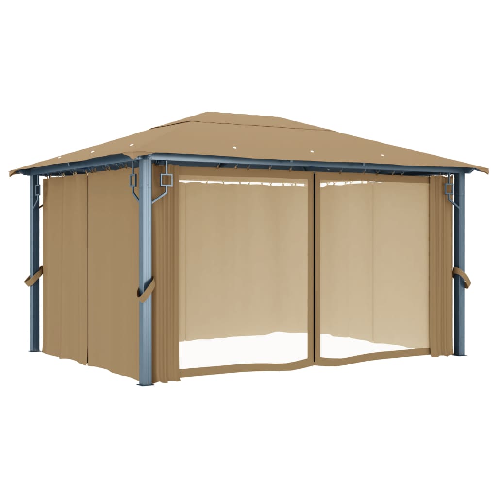 Pavillon Mit Vorhang 400X300 Cm Aluminium