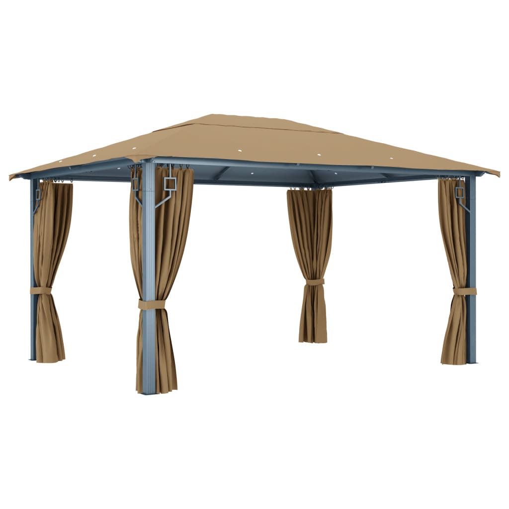 Pavillon Mit Vorhang 400X300 Cm Aluminium
