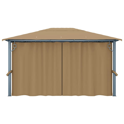 Pavillon Mit Vorhang 400X300 Cm Aluminium