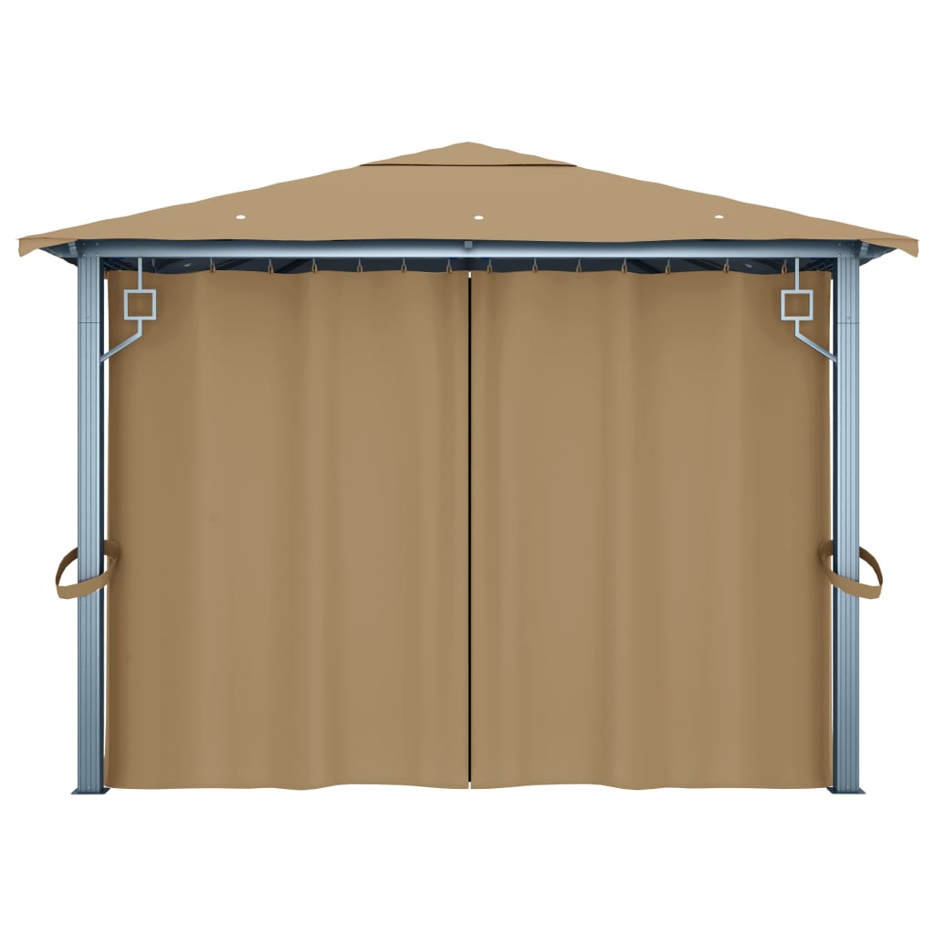 Pavillon Mit Vorhang 400X300 Cm Aluminium