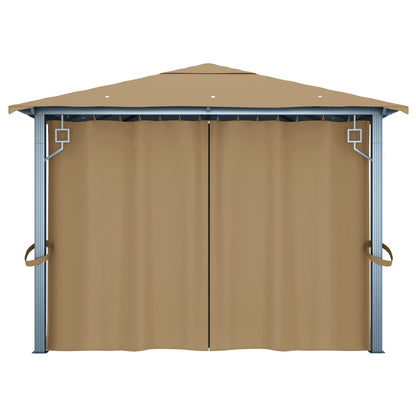 Pavillon Mit Vorhang 400X300 Cm Aluminium