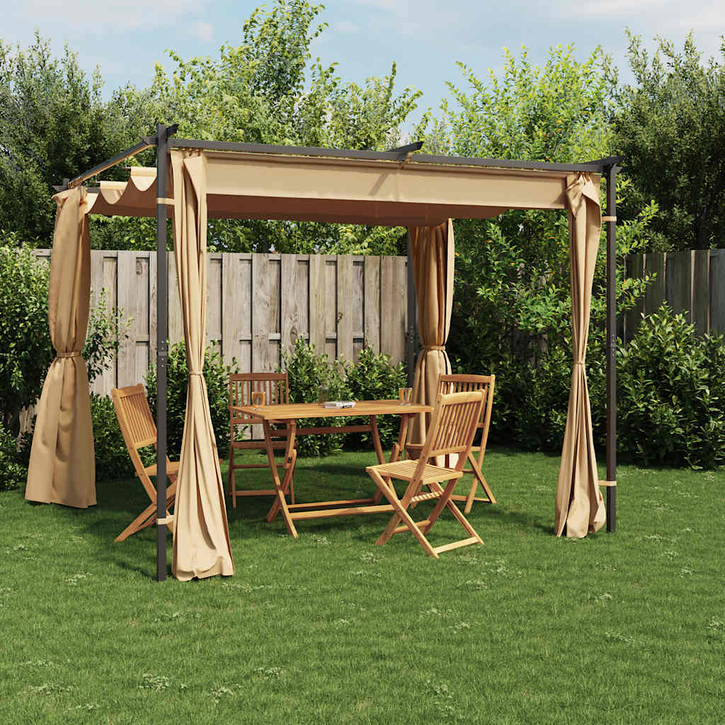 Pavillon Mit Vorhängen 3 X 6 M Stahl