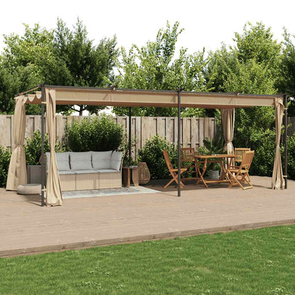 Pavillon Mit Vorhängen 3 X 6 M Stahl
