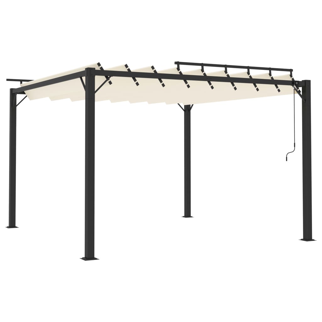 Pergola Mit Lamellendach 3X3 M Stoff Und Aluminium