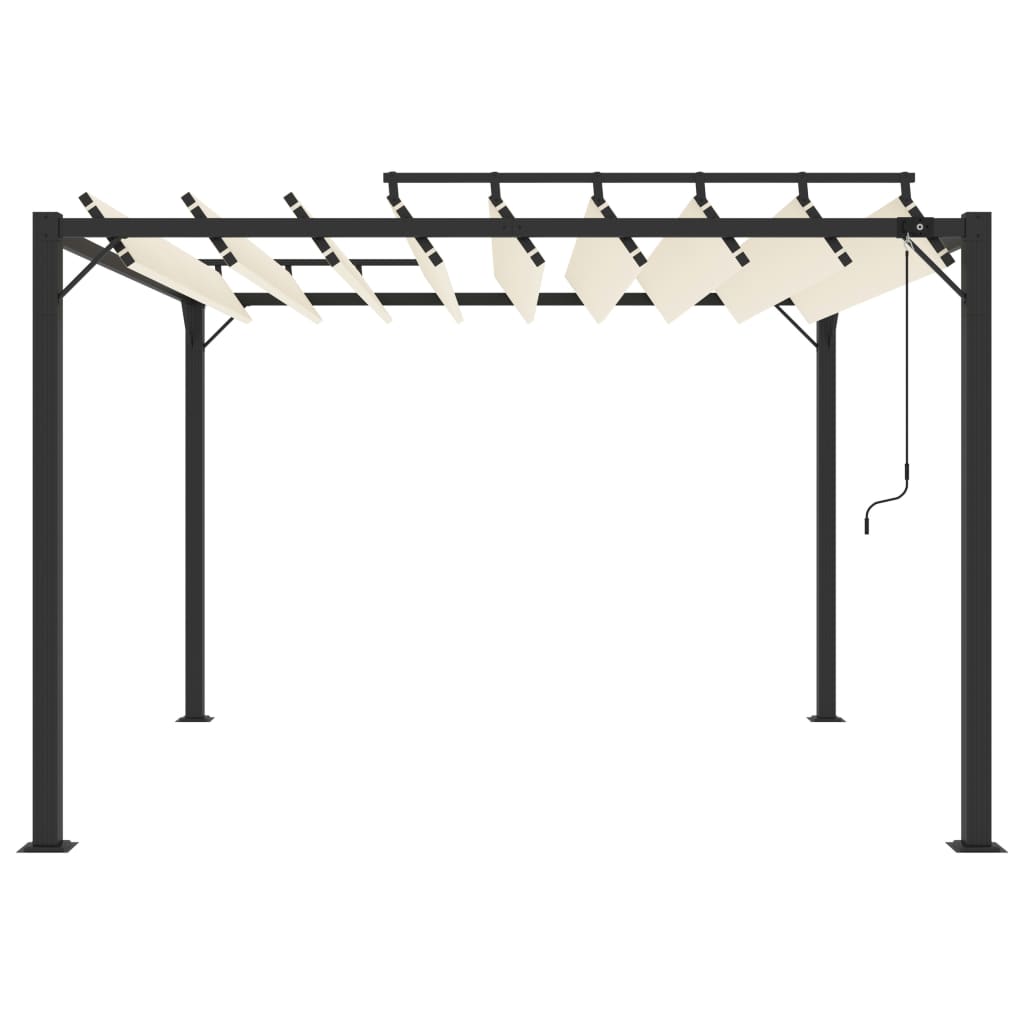 Pergola Mit Lamellendach 3X3 M Stoff Und Aluminium