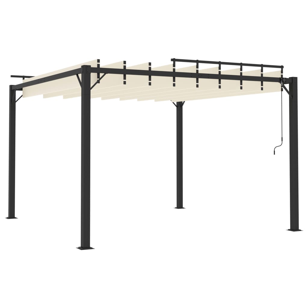 Pergola Mit Lamellendach 3X3 M Stoff Und Aluminium