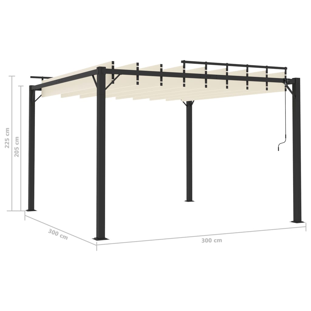 Pergola Mit Lamellendach 3X3 M Stoff Und Aluminium
