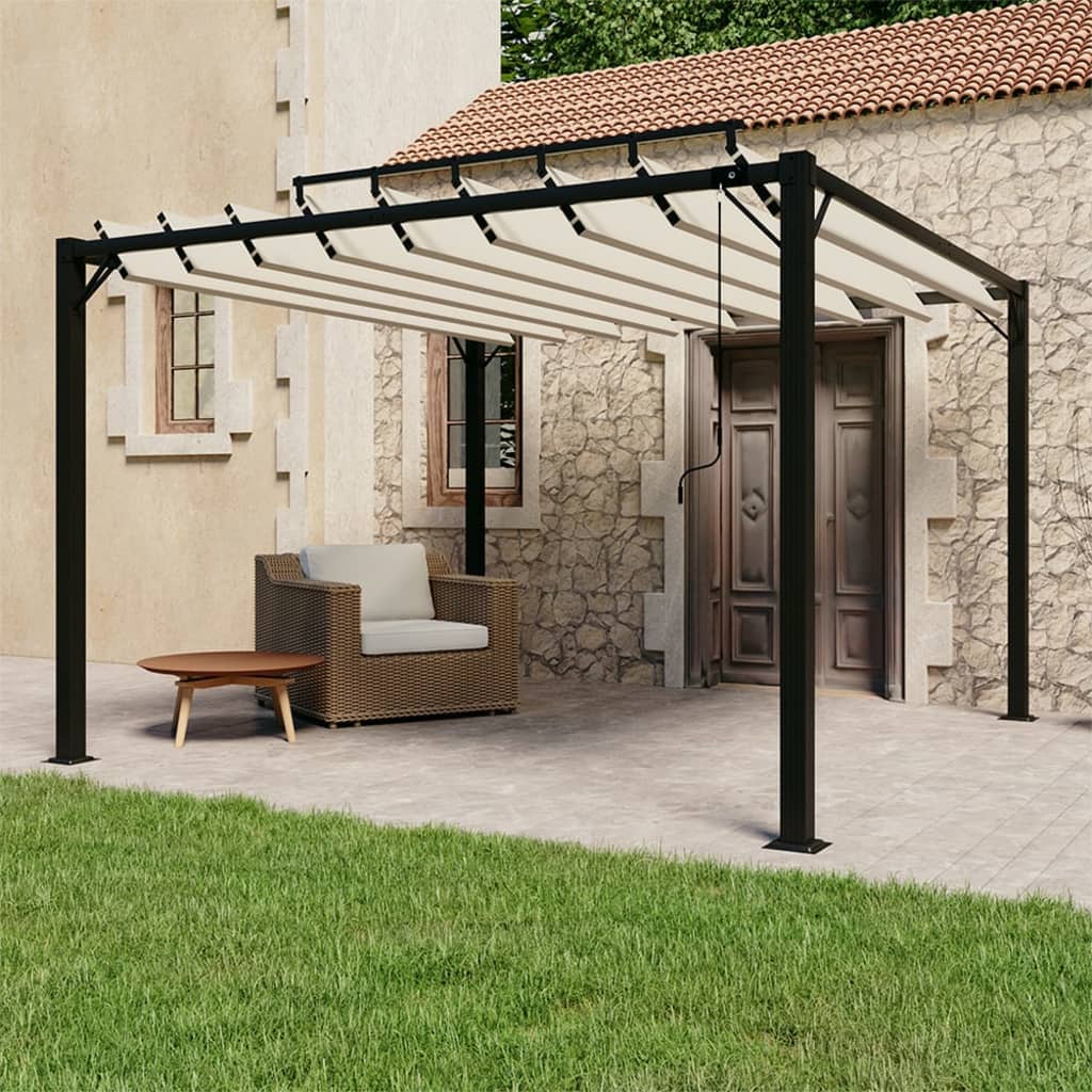 Pergola Mit Lamellendach 3X3 M Stoff Und Aluminium