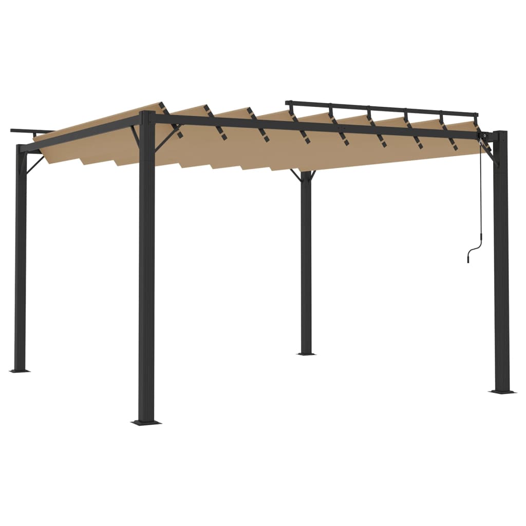 Pergola Mit Lamellendach 3X3 M Stoff Und Aluminium