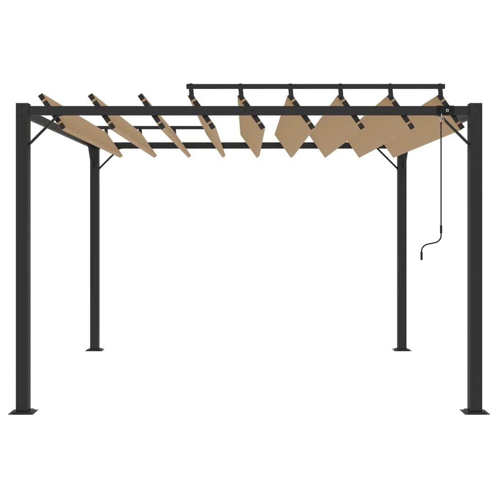 Pergola Mit Lamellendach 3X3 M Stoff Und Aluminium