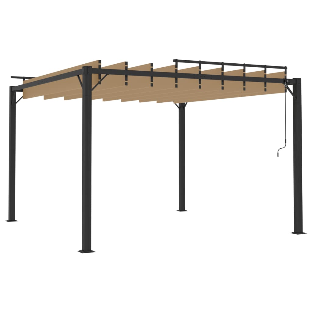 Pergola Mit Lamellendach 3X3 M Stoff Und Aluminium