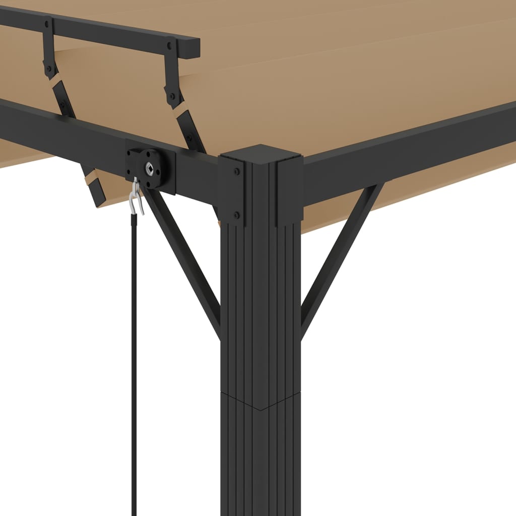 Pergola Mit Lamellendach 3X3 M Stoff Und Aluminium