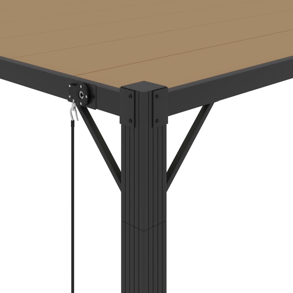 Pergola Mit Lamellendach 3X3 M Stoff Und Aluminium