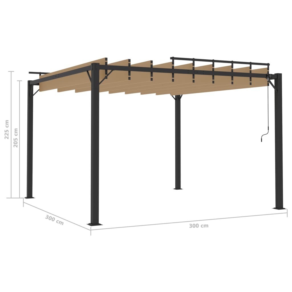 Pergola Mit Lamellendach 3X3 M Stoff Und Aluminium