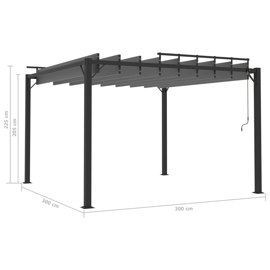 Pergola Mit Lamellendach 3X3 M Stoff Und Aluminium