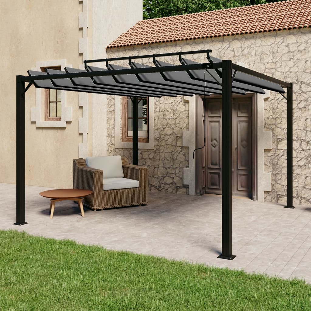 Pergola Mit Lamellendach 3X3 M Stoff Und Aluminium