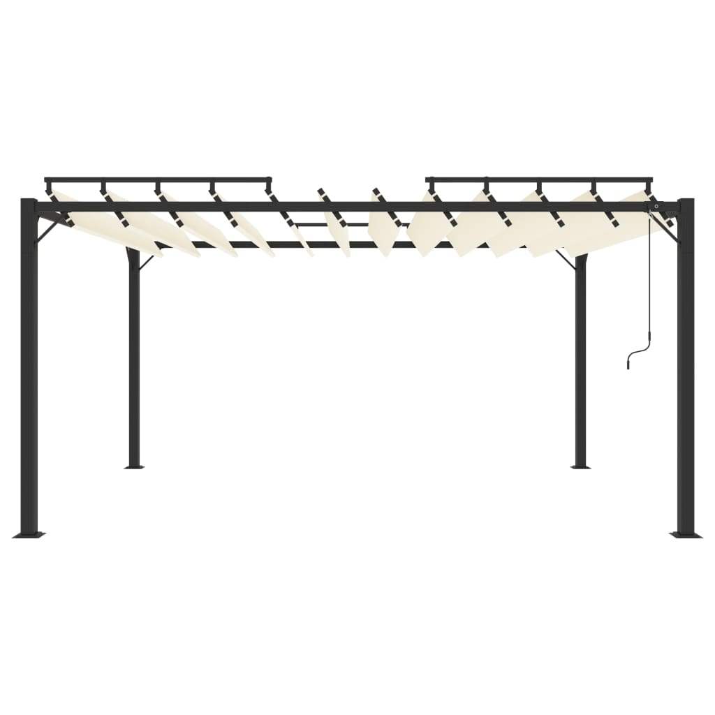 Pergola Mit Lamellendach 3X4 M Stoff Und Aluminium