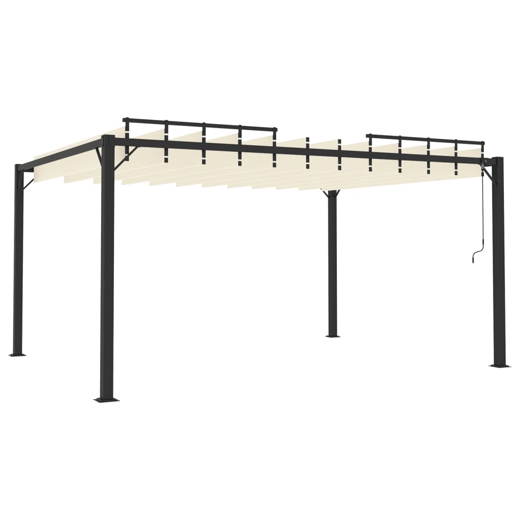 Pergola Mit Lamellendach 3X4 M Stoff Und Aluminium