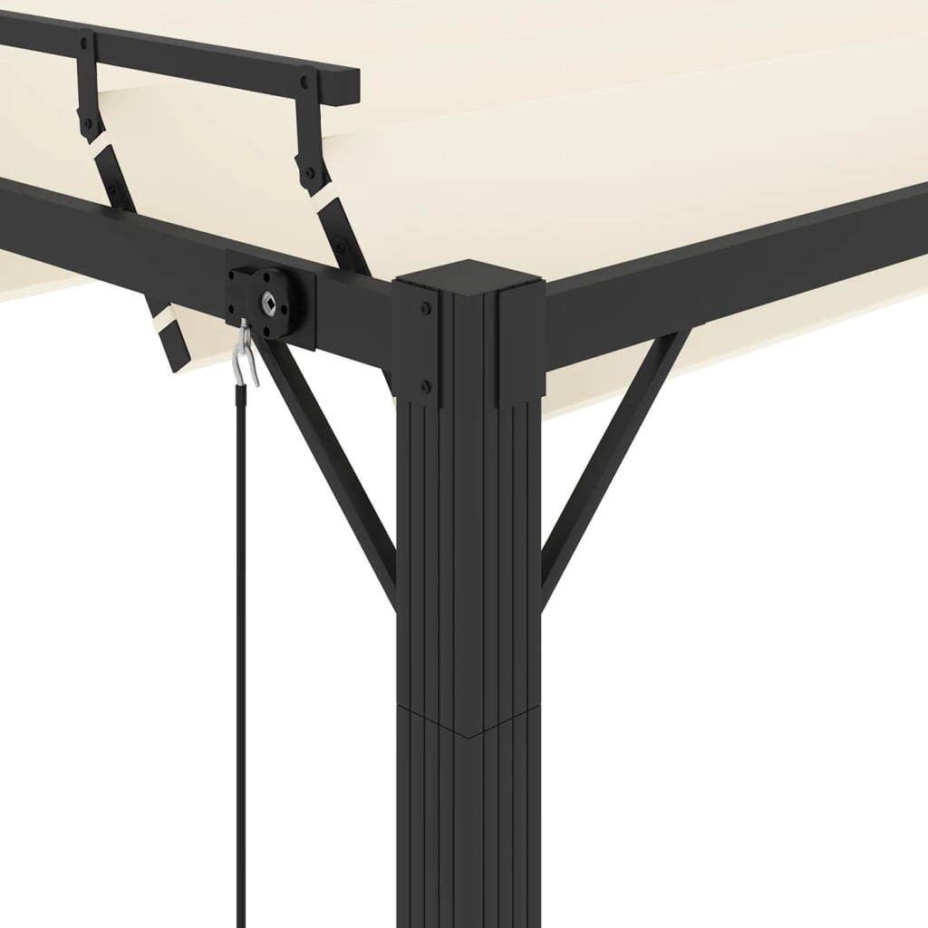 Pergola Mit Lamellendach 3X4 M Stoff Und Aluminium