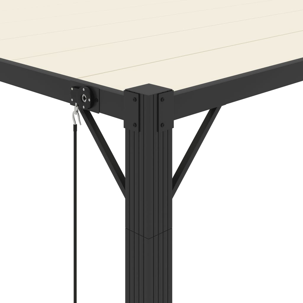 Pergola Mit Lamellendach 3X4 M Stoff Und Aluminium