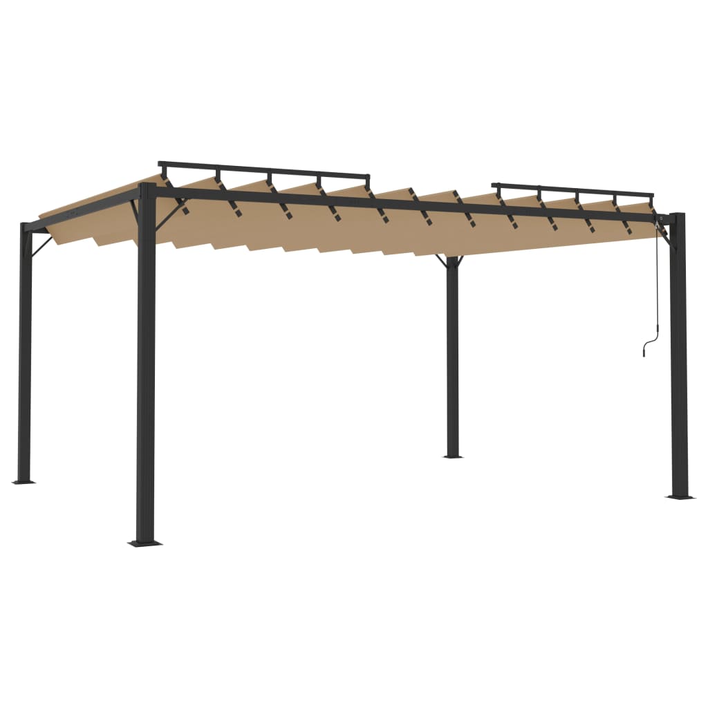 Pergola Mit Lamellendach 3X4 M Stoff Und Aluminium