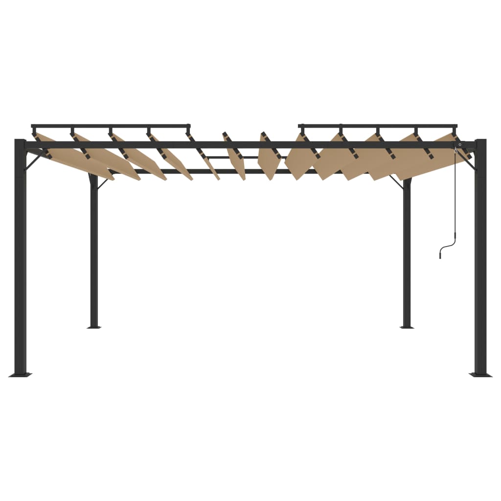 Pergola Mit Lamellendach 3X4 M Stoff Und Aluminium