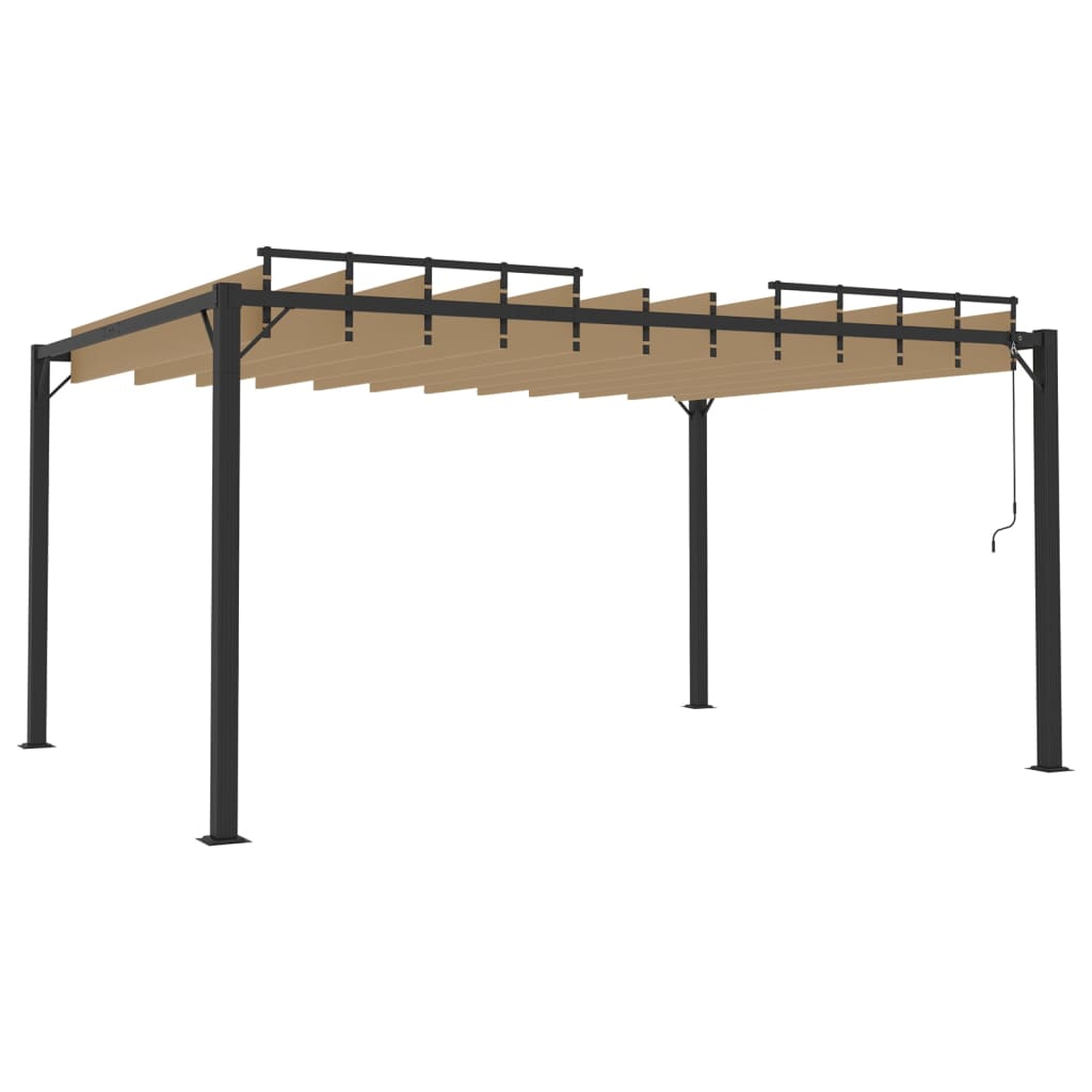 Pergola Mit Lamellendach 3X4 M Stoff Und Aluminium